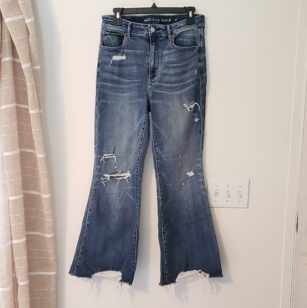 AE Super Hi-Rise Crop Flare Size 10